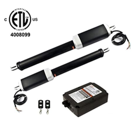 Tepee Supplies ETL Listed Basic Kit & Swing Gate Opener for Dual Swing Gates up to 1300 lbs TE3302941